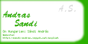 andras sandi business card